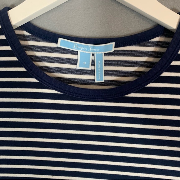 Draper James Blue and White Bell Sleeve Ribbed Blouse Ladies Sz Small - Picture 4 of 7